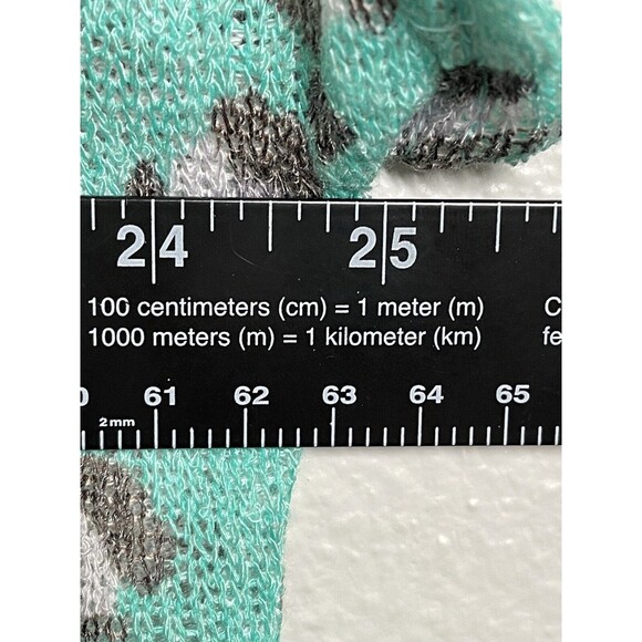 NWT Boutique‎ Aqua Leopard Lightweight Loose Knit Blouse Top Sz M Oversized - Picture 9 of 10